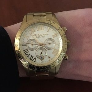 Michael Kors Gold tone oversized Chrono Watch